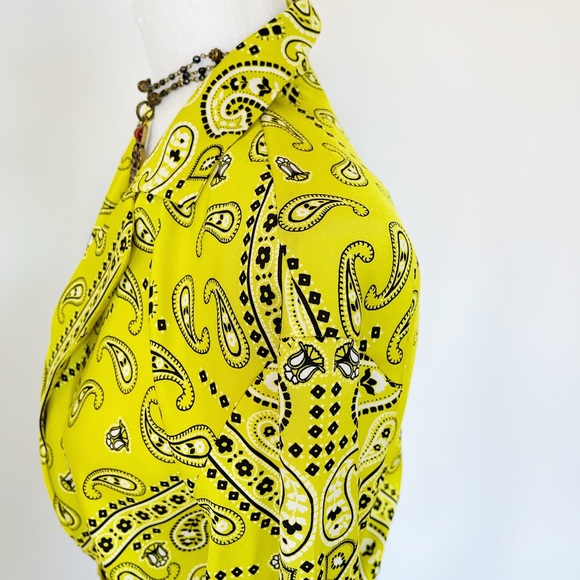 🤩Editors Pick🤩 Zara Yellow/Black Paisley Blouse - Picture 5 of 9